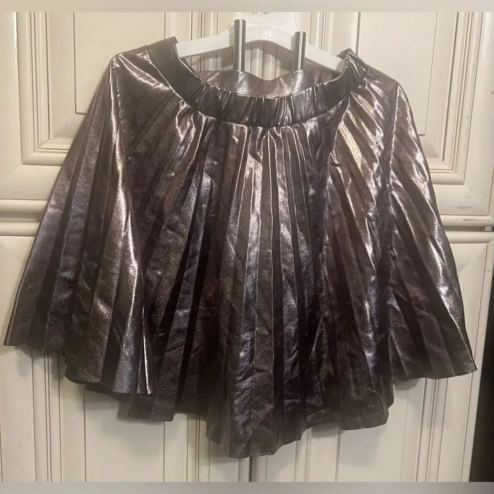 Zara GIRLS Metallic Bronze Pleated Skirt Size 9